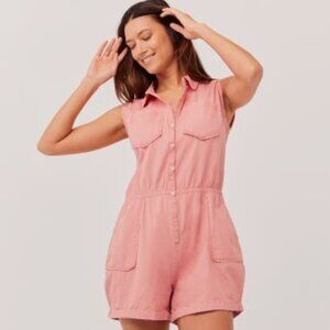 Pact denim chambray sleeveless romper